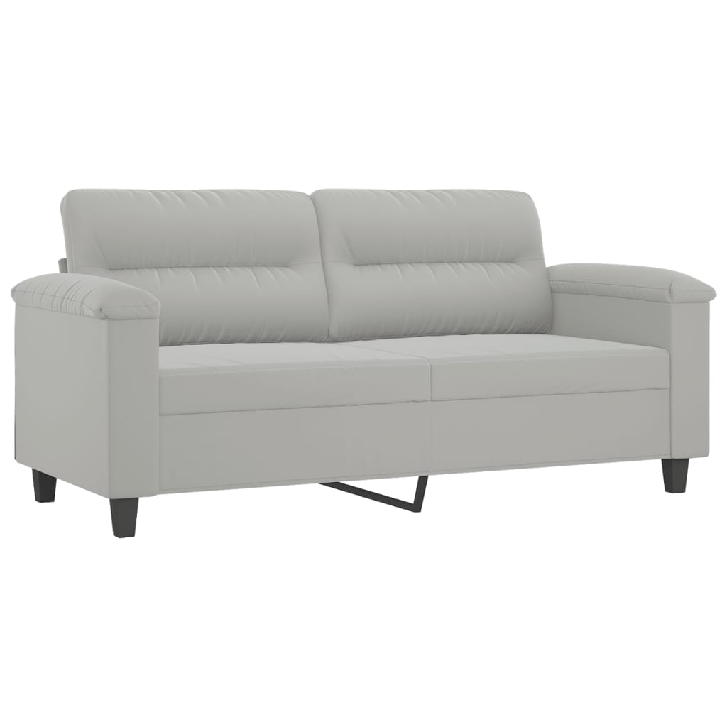 Ensemble de canapés 2 pcs coussins Gris clair Tissu microfibre - XIOS