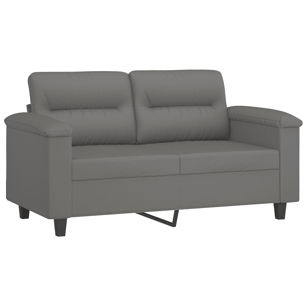 Ensemble de canapés 2 pcs coussins Gris foncé Tissu microfibre - XIOS
