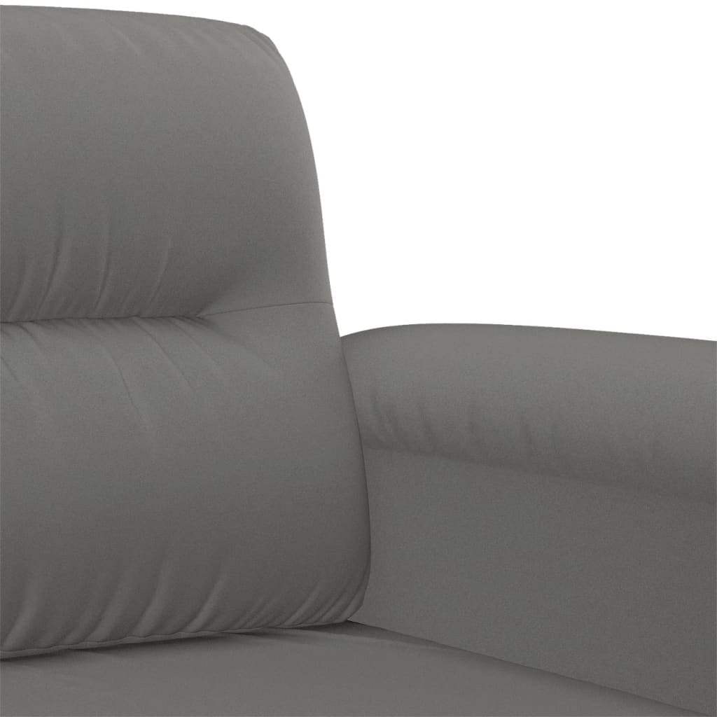 Ensemble de canapés 2 pcs coussins Gris foncé Tissu microfibre - XIOS