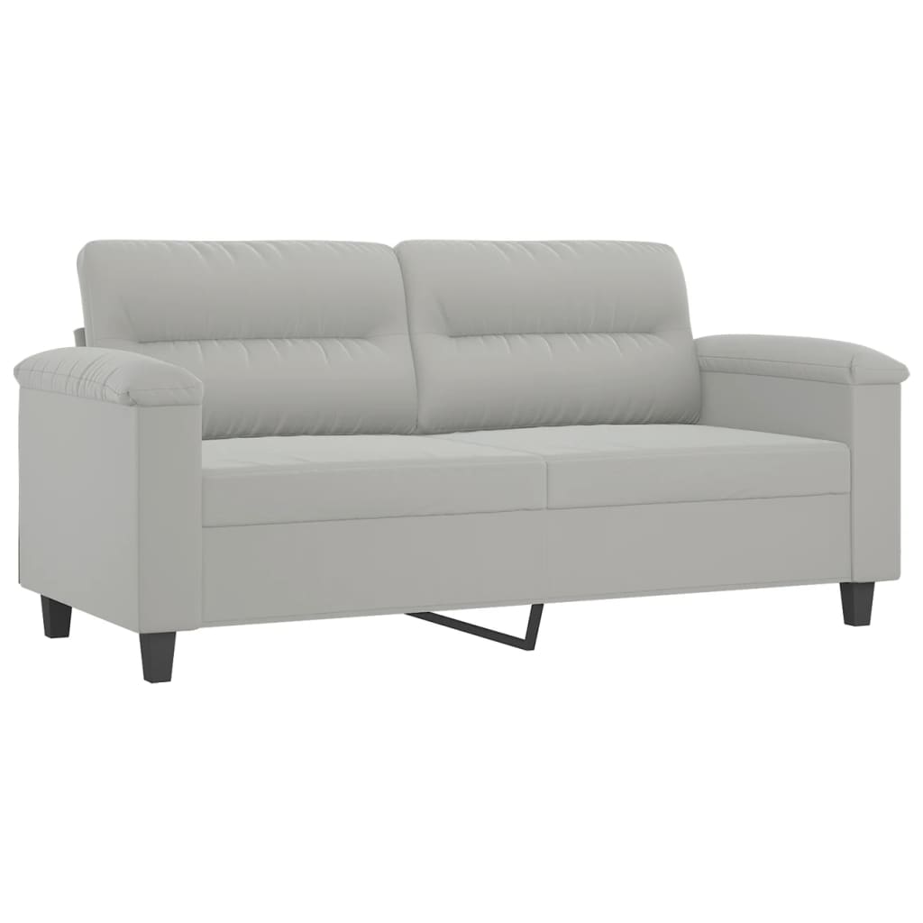 Ensemble de canapés 3 pcs coussins Gris clair Tissu microfibre