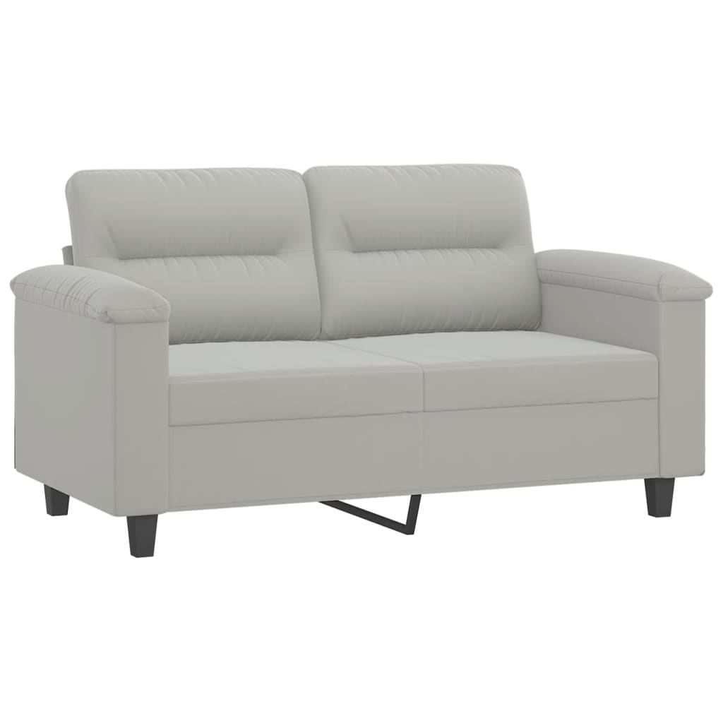 Ensemble de canapés 2 pcs coussins gris clair tissu microfibre - XIOS