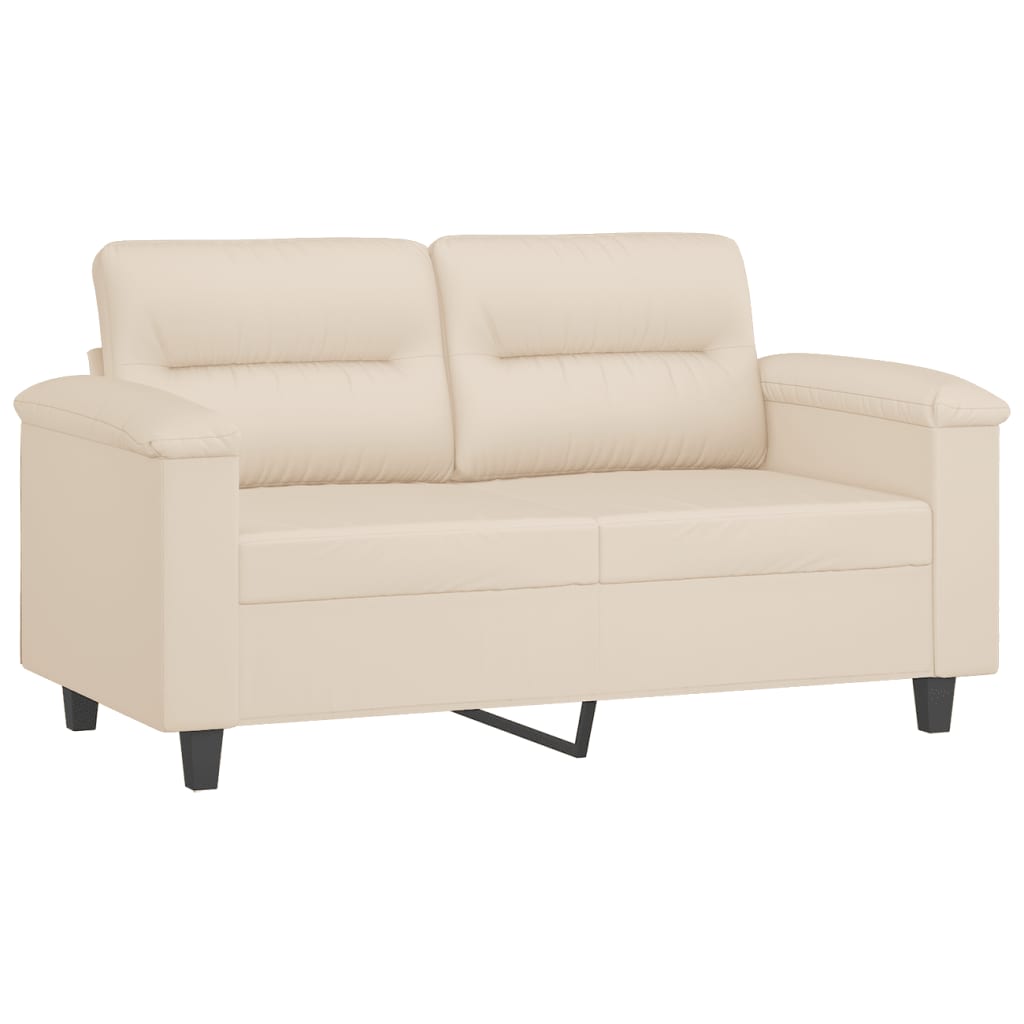 Ensemble de canapés 2 pcs avec coussins beige tissu microfibre - XIOS