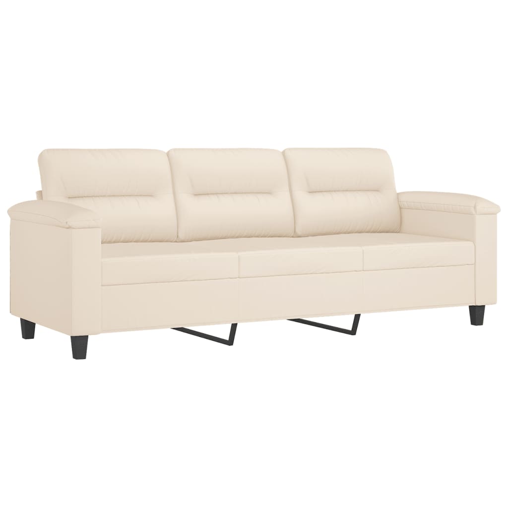 Ensemble de canapés 2 pcs avec coussins beige tissu microfibre - XIOS