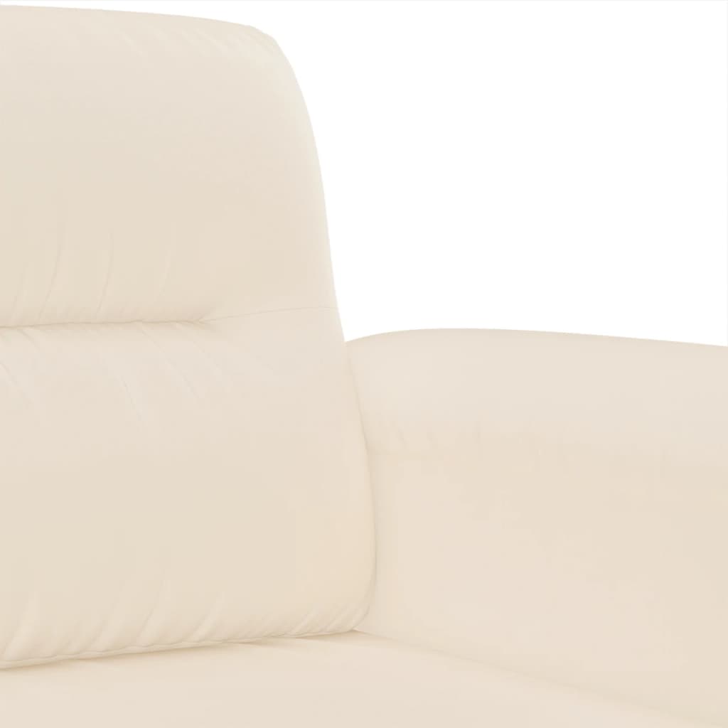 Ensemble de canapés 2 pcs avec coussins beige tissu microfibre