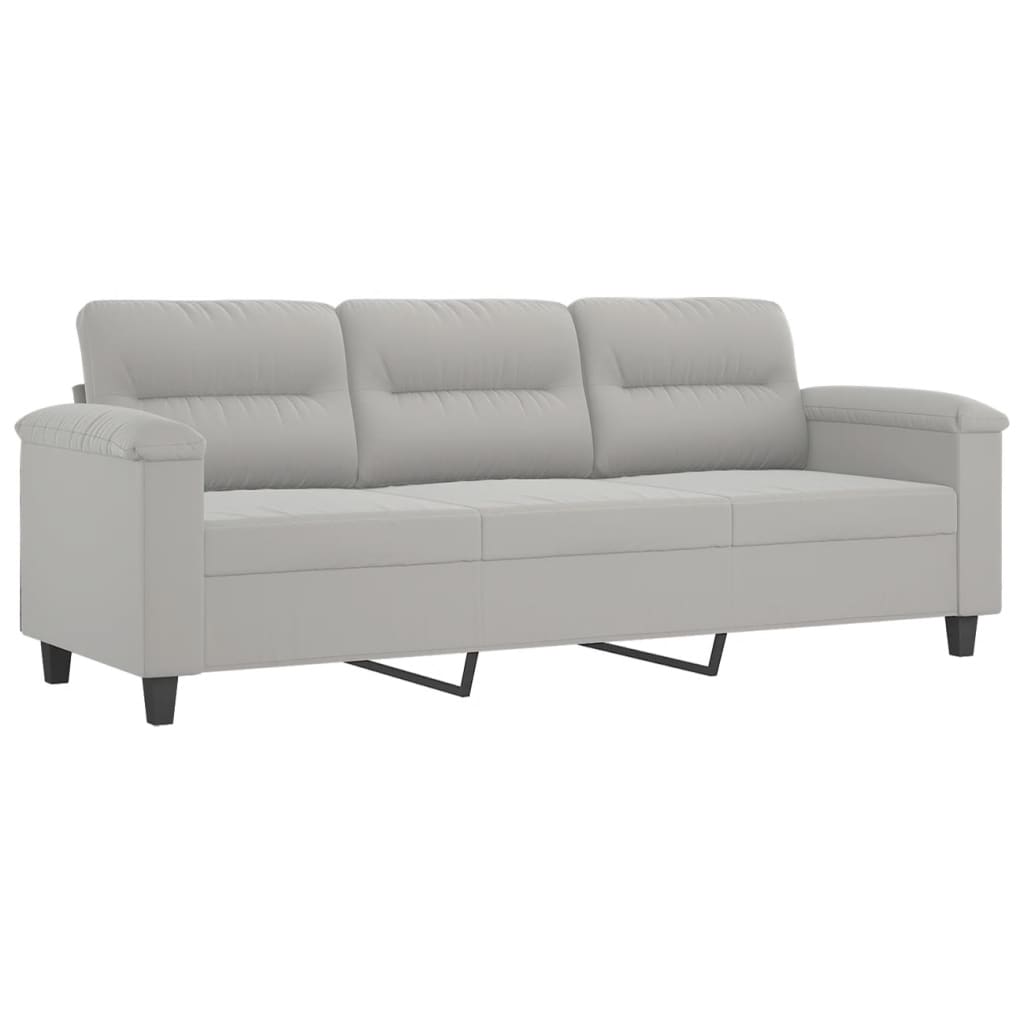 Ensemble de canapés 3 pcs coussins gris clair tissu microfibre - XIOS