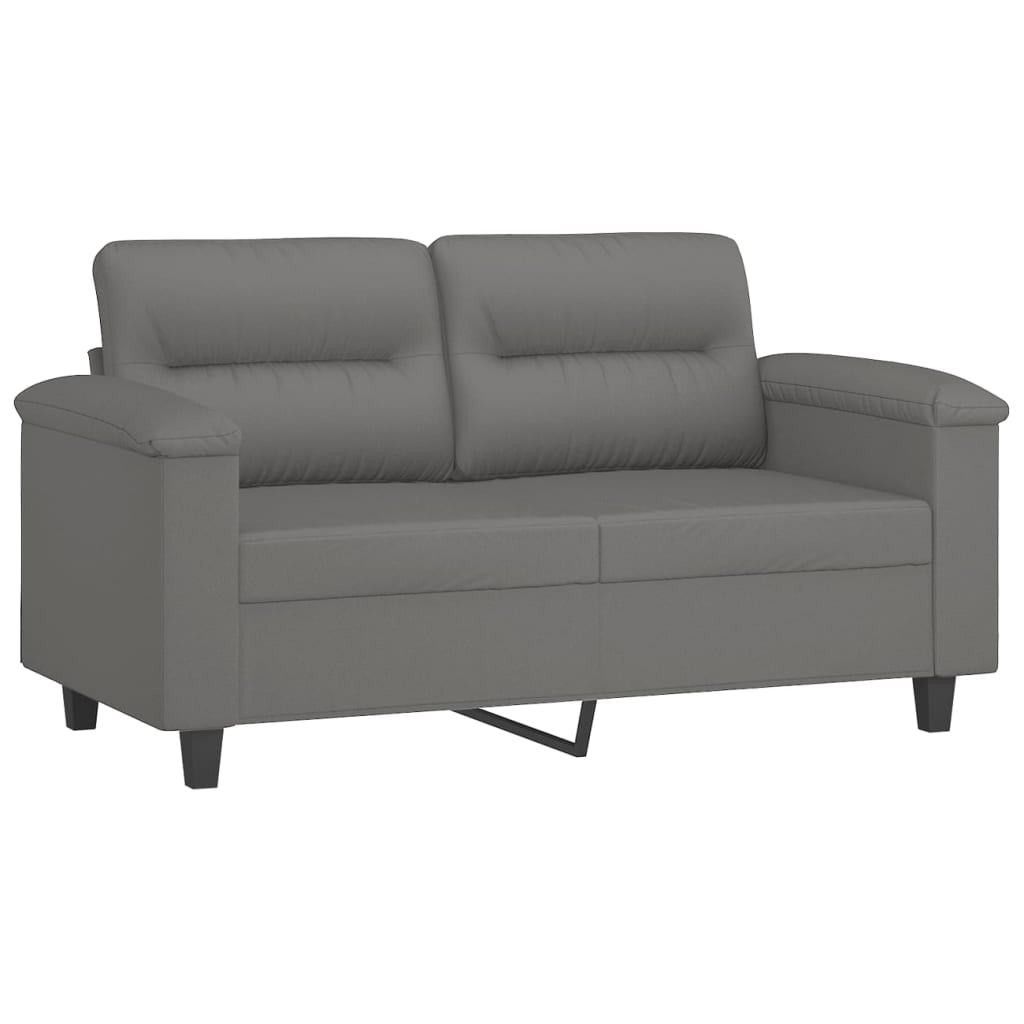 Ensemble de canapés 3 pcs coussins gris foncé tissu microfibre - XIOS