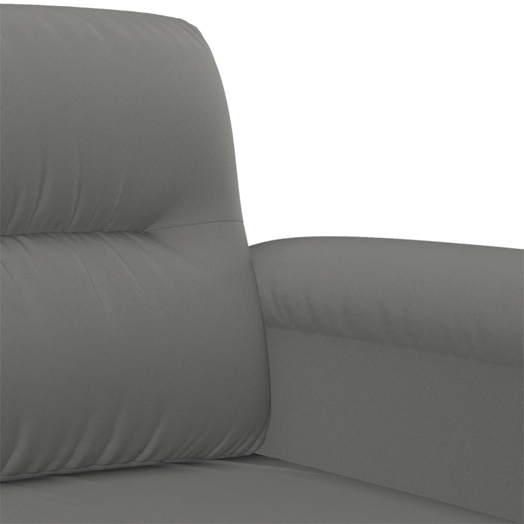Ensemble de canapés 3 pcs coussins gris foncé tissu microfibre - XIOS