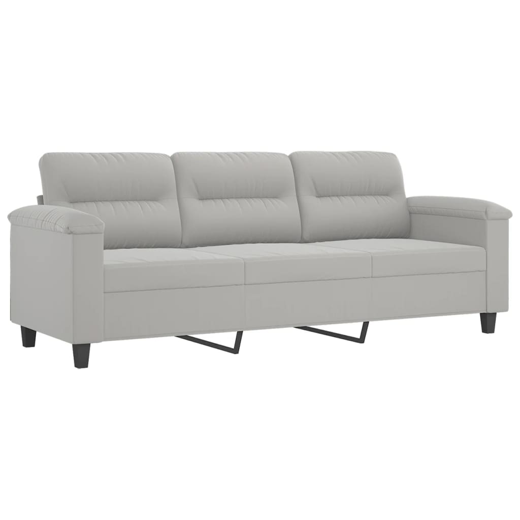 Ensemble de canapés 2 pcs coussins Gris clair Tissu microfibre - XIOS