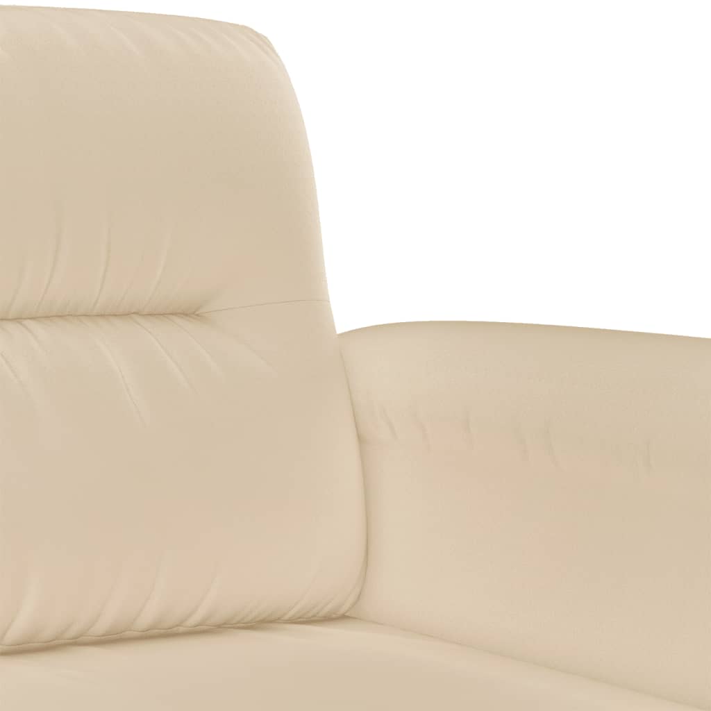 Ensemble de canapés 3 pcs avec coussins Crème Tissu microfibre