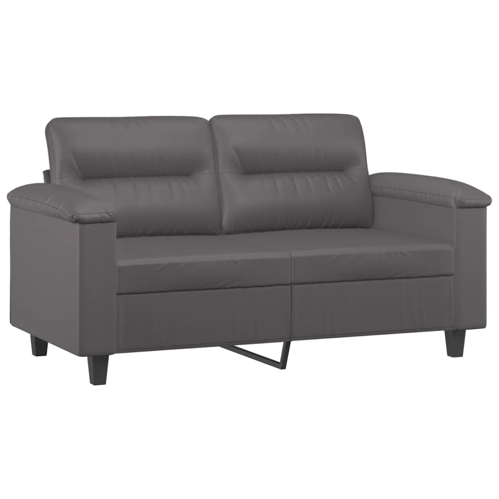 Ensemble de canapés 2 pcs avec coussins Gris Similicuir - XIOS