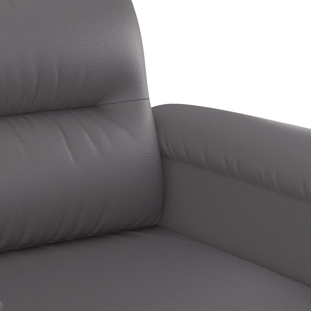 Ensemble de canapés 3 pcs avec coussins Gris Similicuir - XIOS