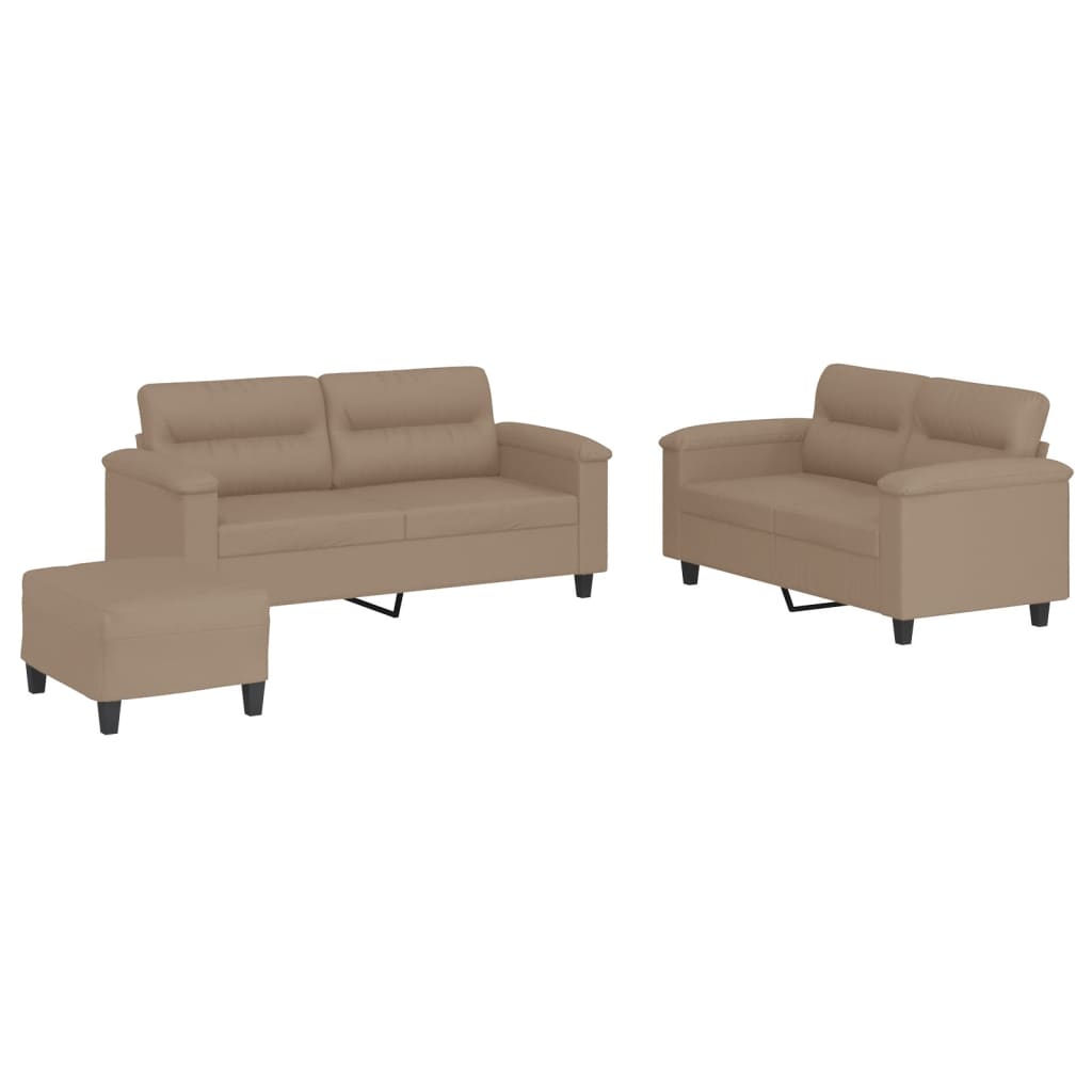 Ensemble de canapés 3 pcs avec coussins Cappuccino Similicuir - XIOS