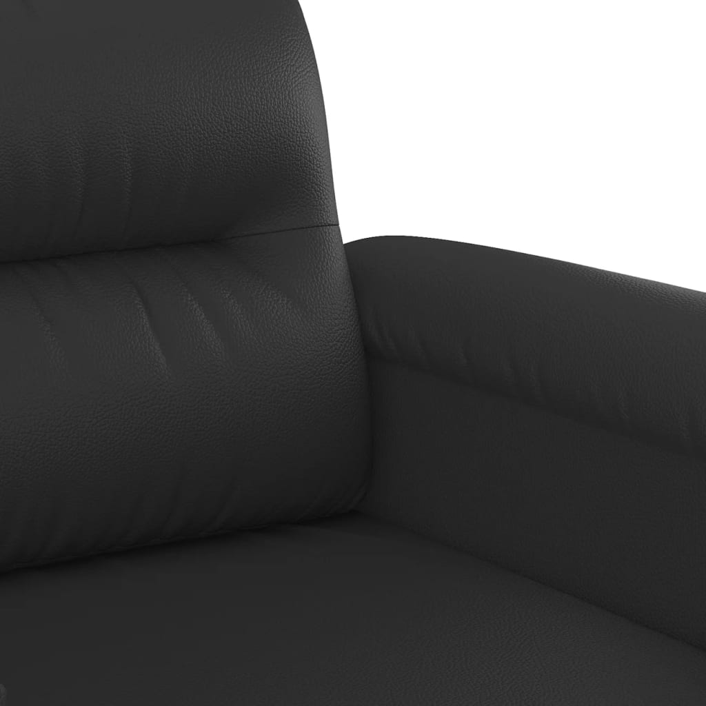 Ensemble de canapés 2 pcs avec coussins noir similicuir - XIOS