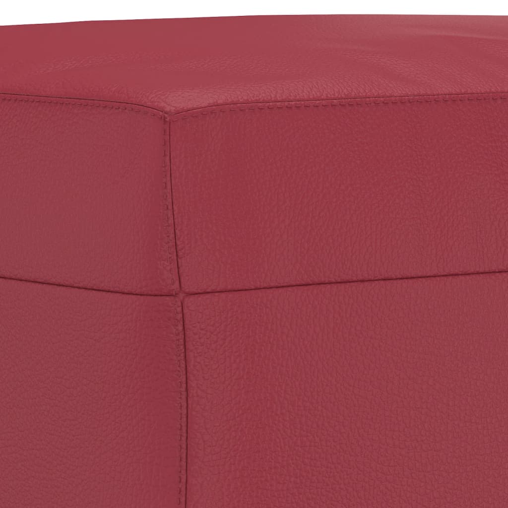 Ensemble de canapés 3 pcs et coussins rouge bordeaux similicuir - XIOS