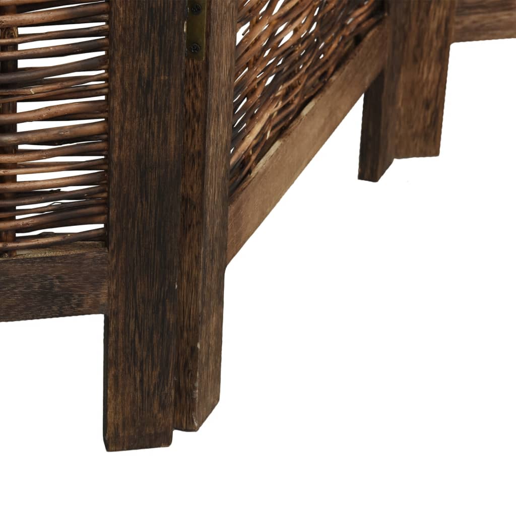 Cloison de séparation 6 panneaux marron foncé paulownia massif - XIOS