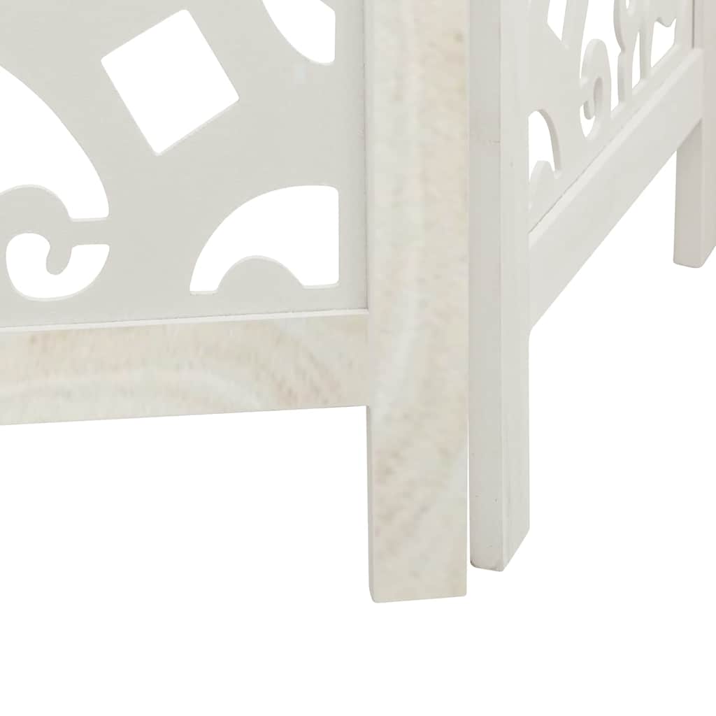 Cloison de séparation 3 panneaux blanc bois de paulownia massif - XIOS