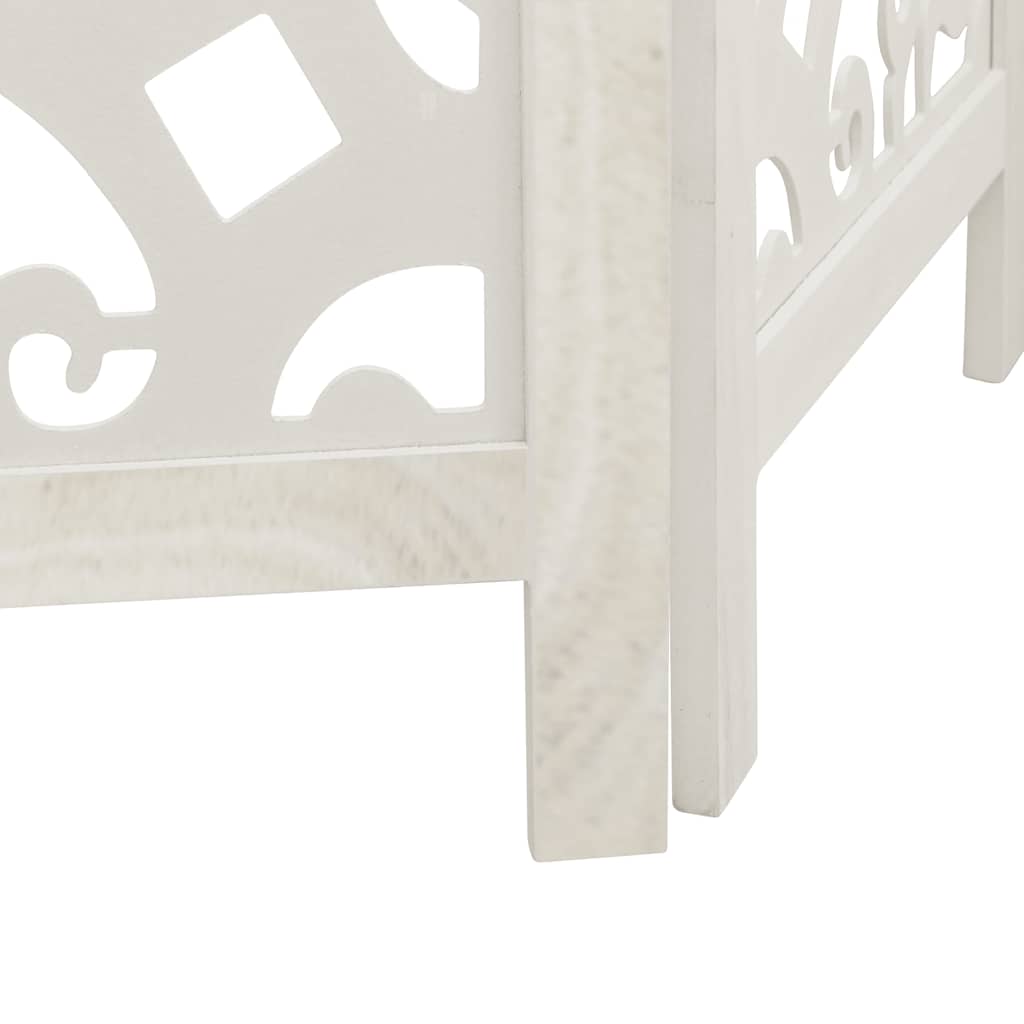 Cloison de séparation 4 panneaux blanc bois de paulownia massif - XIOS