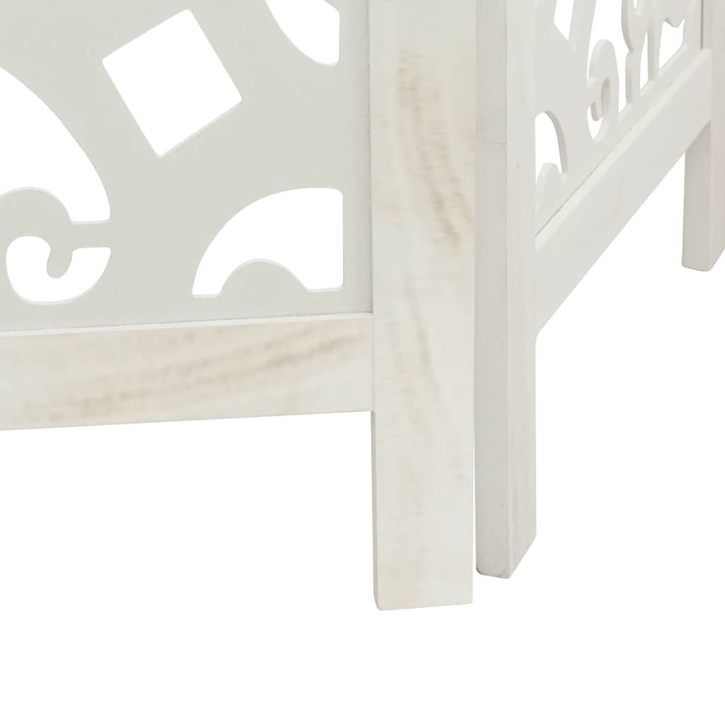 Cloison de séparation 4 panneaux blanc bois de paulownia massif - XIOS