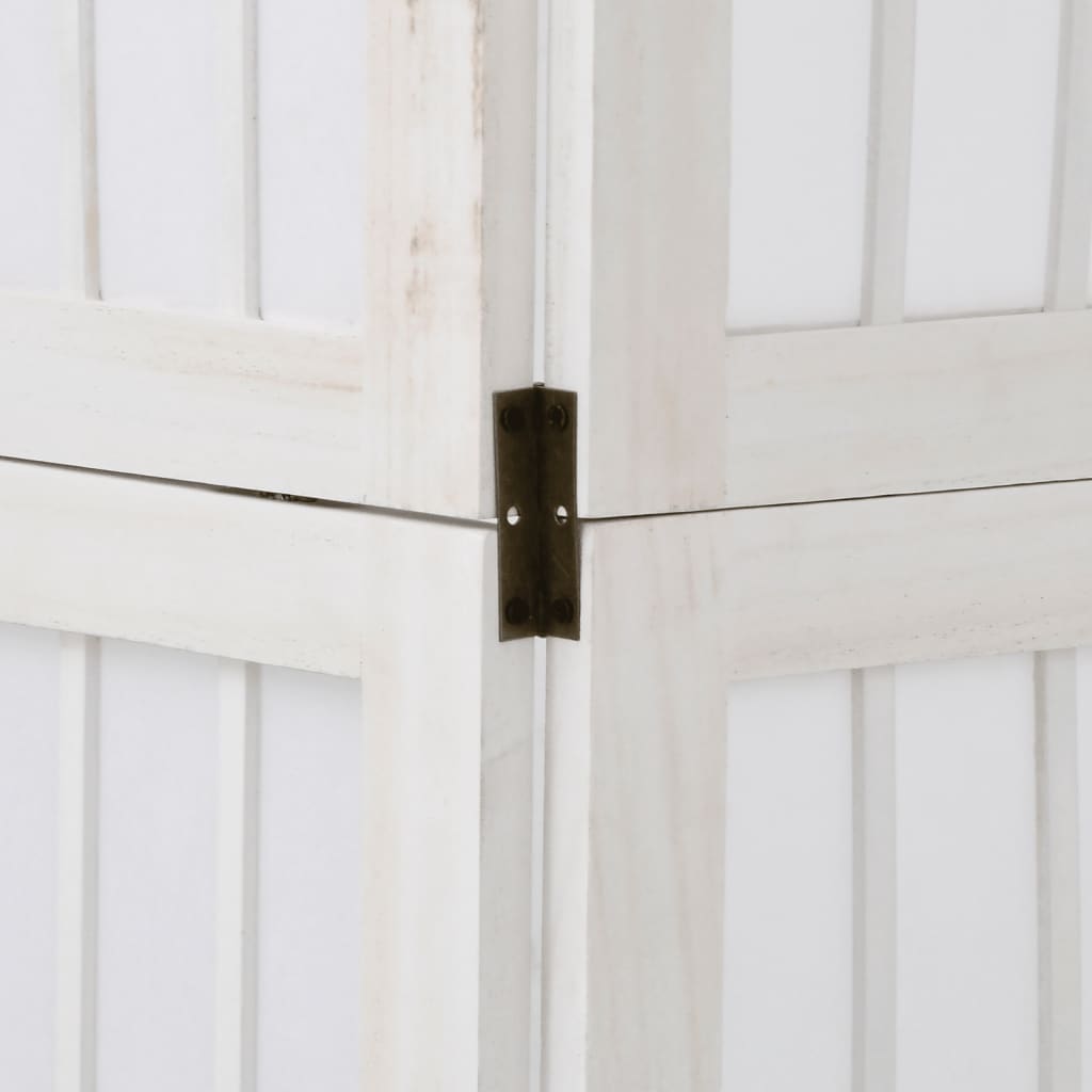 Cloison de séparation 5 panneaux blanc bois de paulownia massif - XIOS