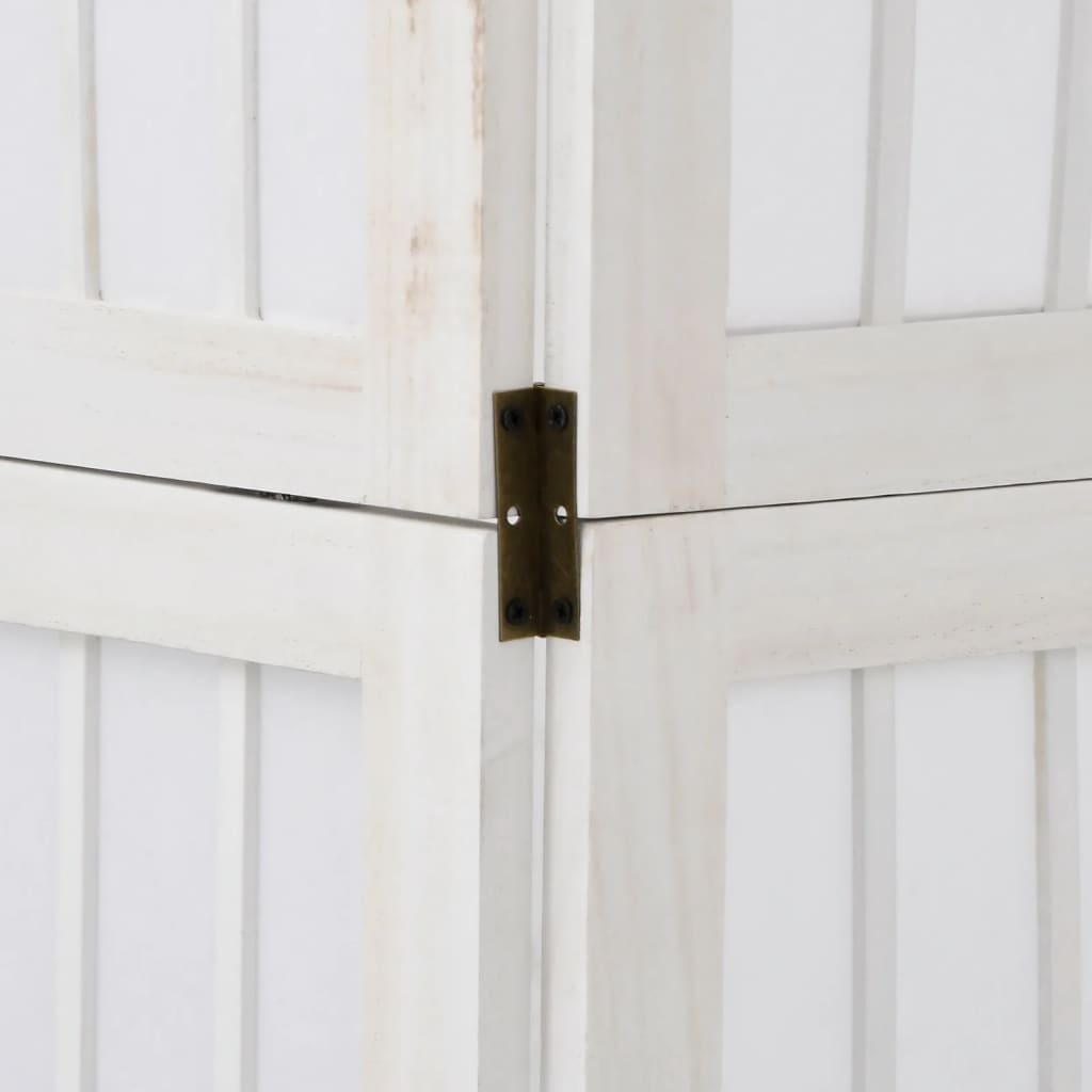 Cloison de séparation 6 panneaux blanc bois de paulownia massif - XIOS