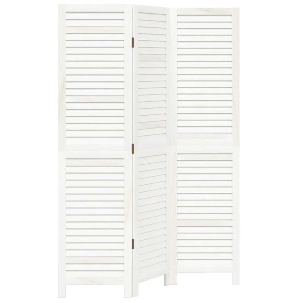 Cloison de séparation 3 panneaux blanc bois de paulownia massif - XIOS