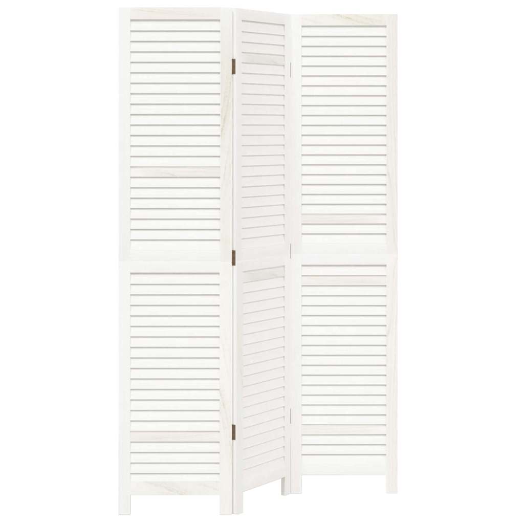 Cloison de séparation 3 panneaux blanc bois de paulownia massif - XIOS