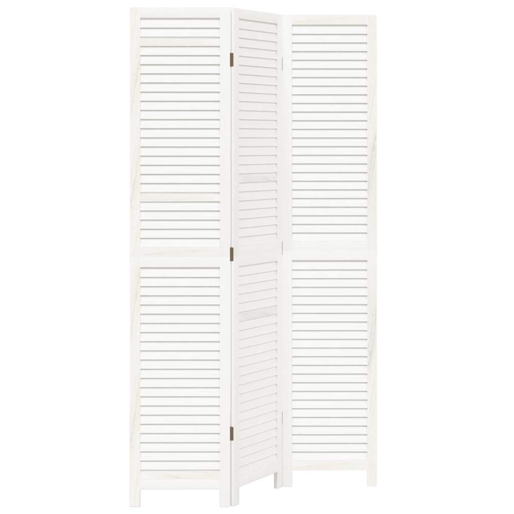 Cloison de séparation 3 panneaux blanc bois de paulownia massif - XIOS