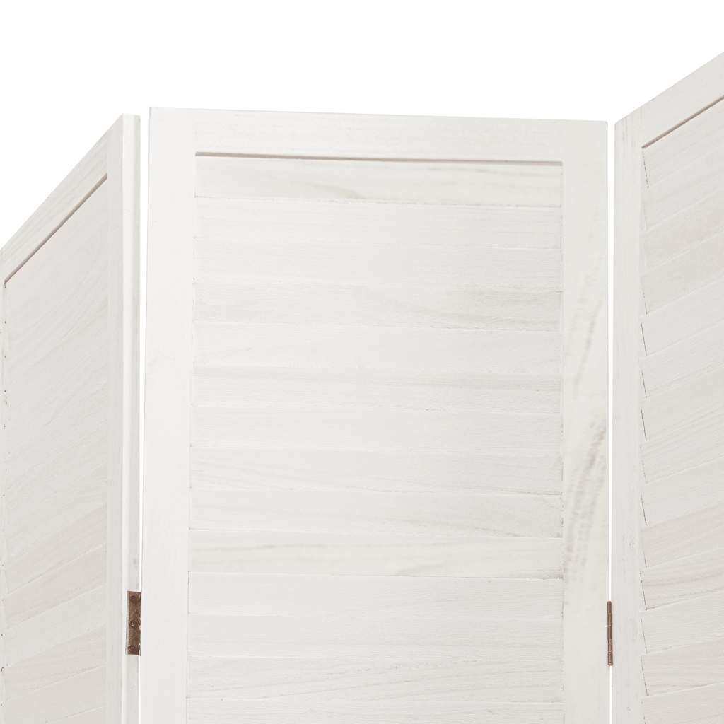 Cloison de séparation 5 panneaux blanc bois de paulownia massif - XIOS