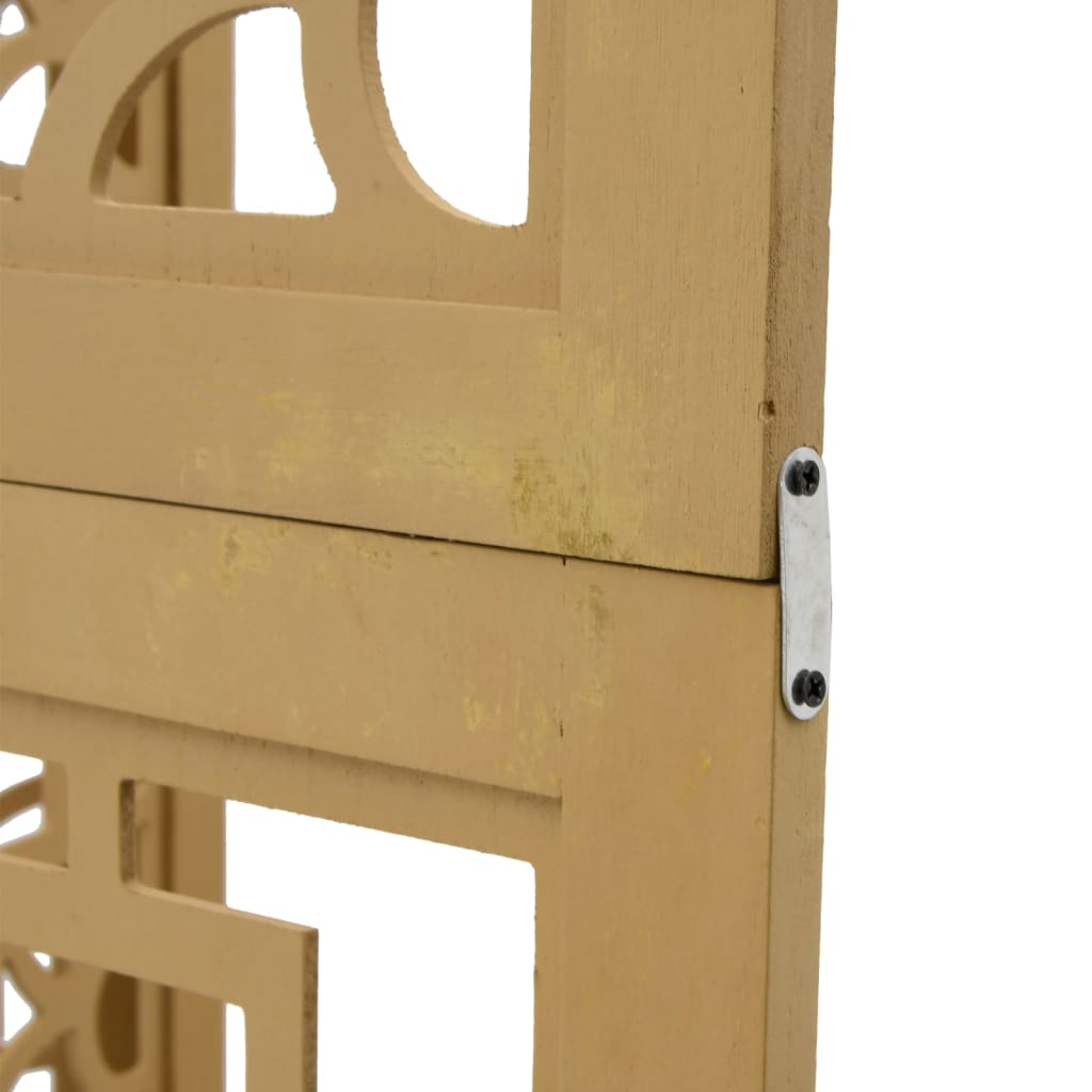 Cloison de séparation 6 panneaux marron bois paulownia massif - XIOS