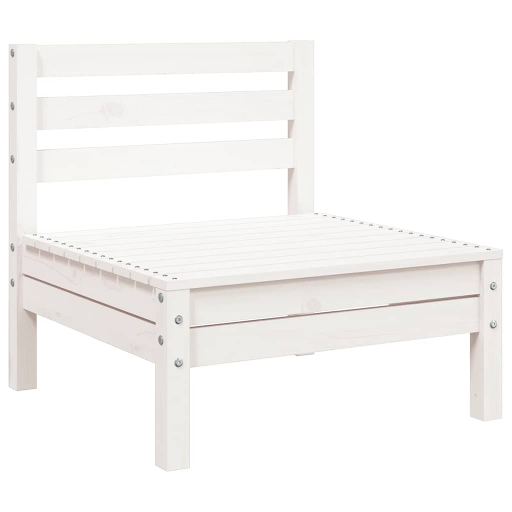 Canapé de jardin 3 places et repose-pied blanc bois pin massif - XIOS