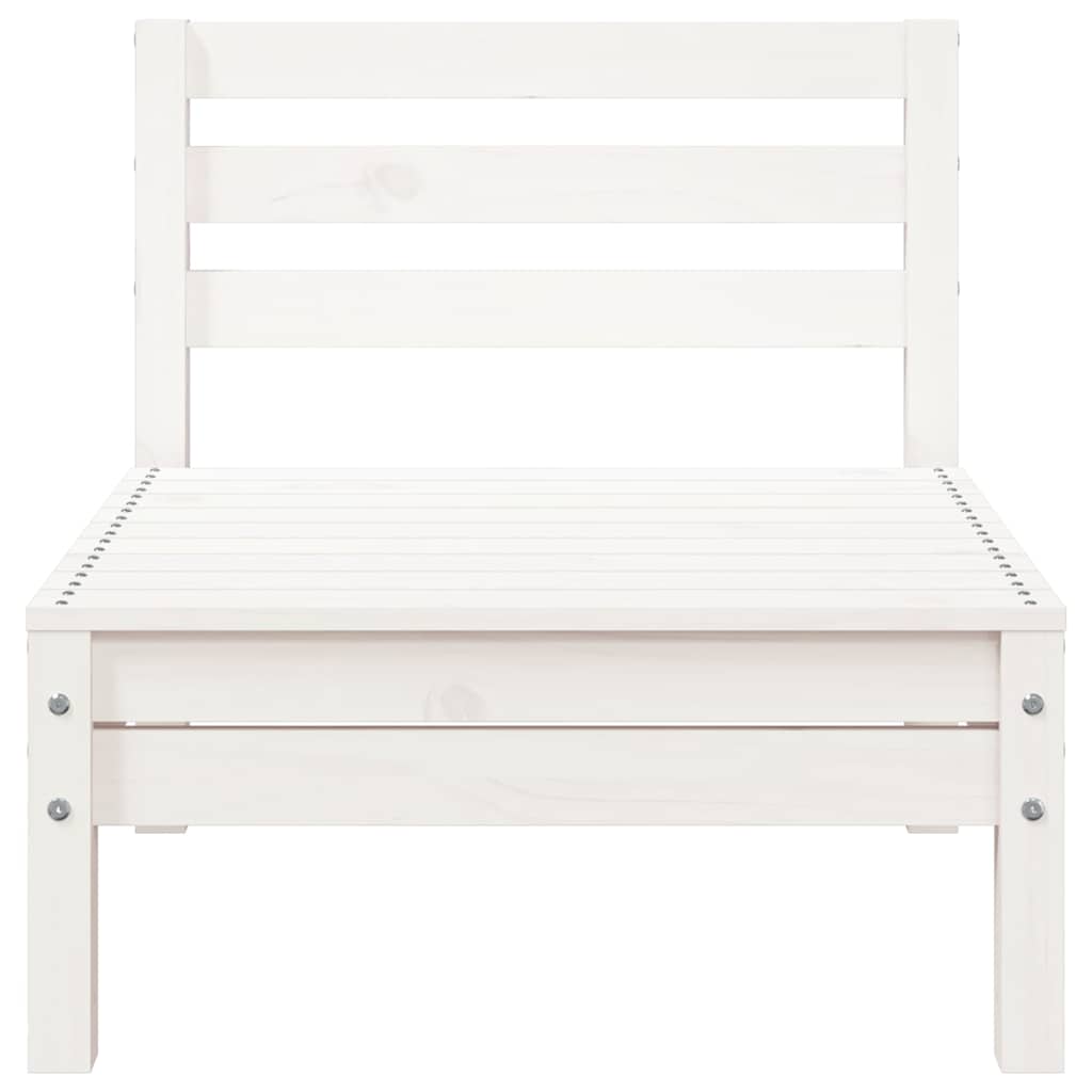 Canapé de jardin 3 places et repose-pied blanc bois pin massif - XIOS