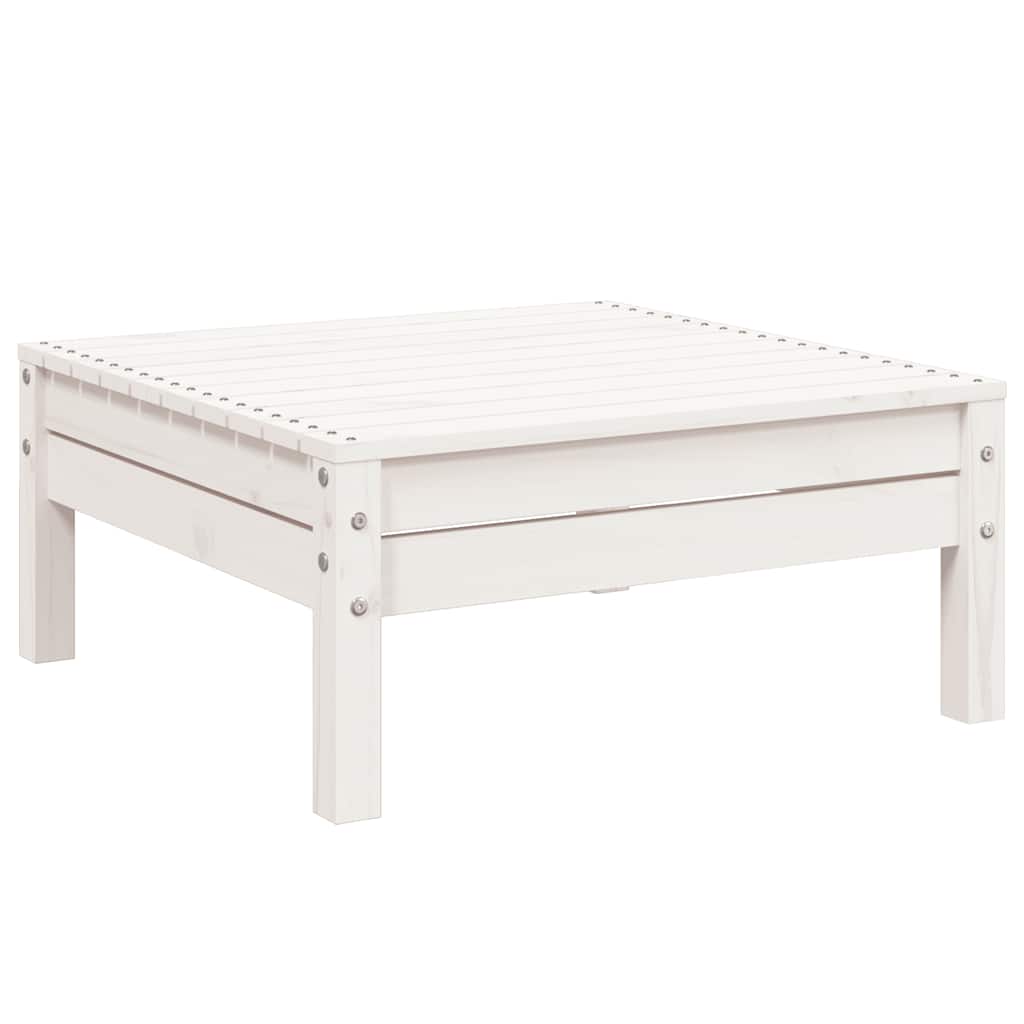 Canapé de jardin 3 places et repose-pied blanc bois pin massif - XIOS