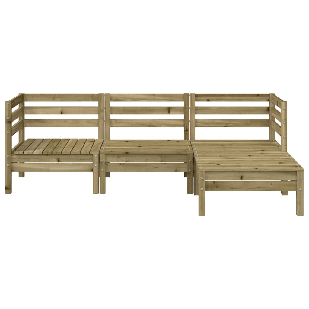 Canapé de jardin 3 places avec repose-pieds bois pin imprégné - XIOS