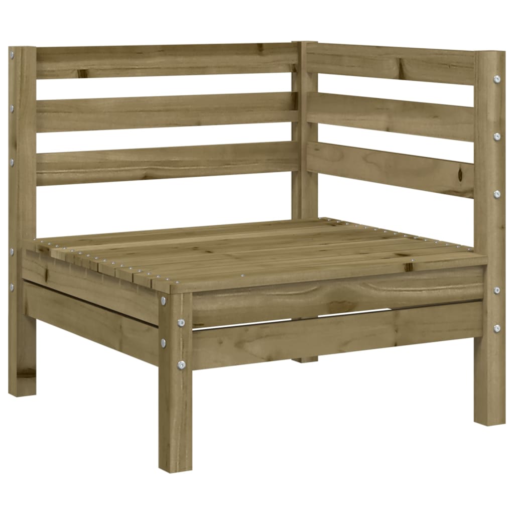 Canapé de jardin 3 places avec repose-pieds bois pin imprégné - XIOS