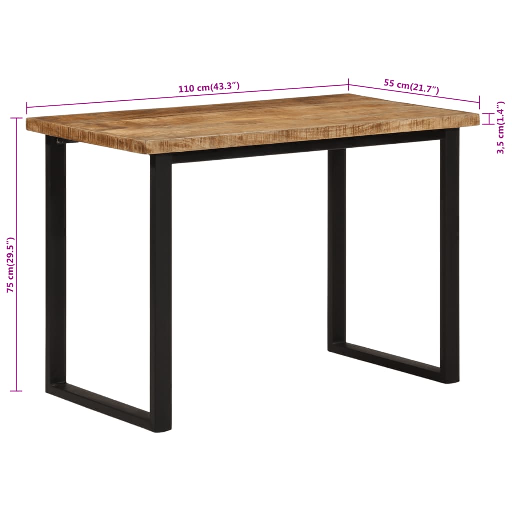 Table à manger 110x55x75 cm bois de manguier massif