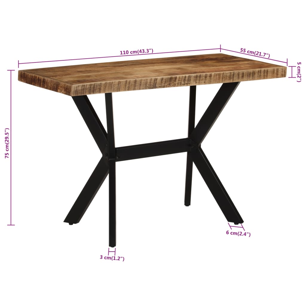 Table à manger 110x55x75 cm bois de manguier massif