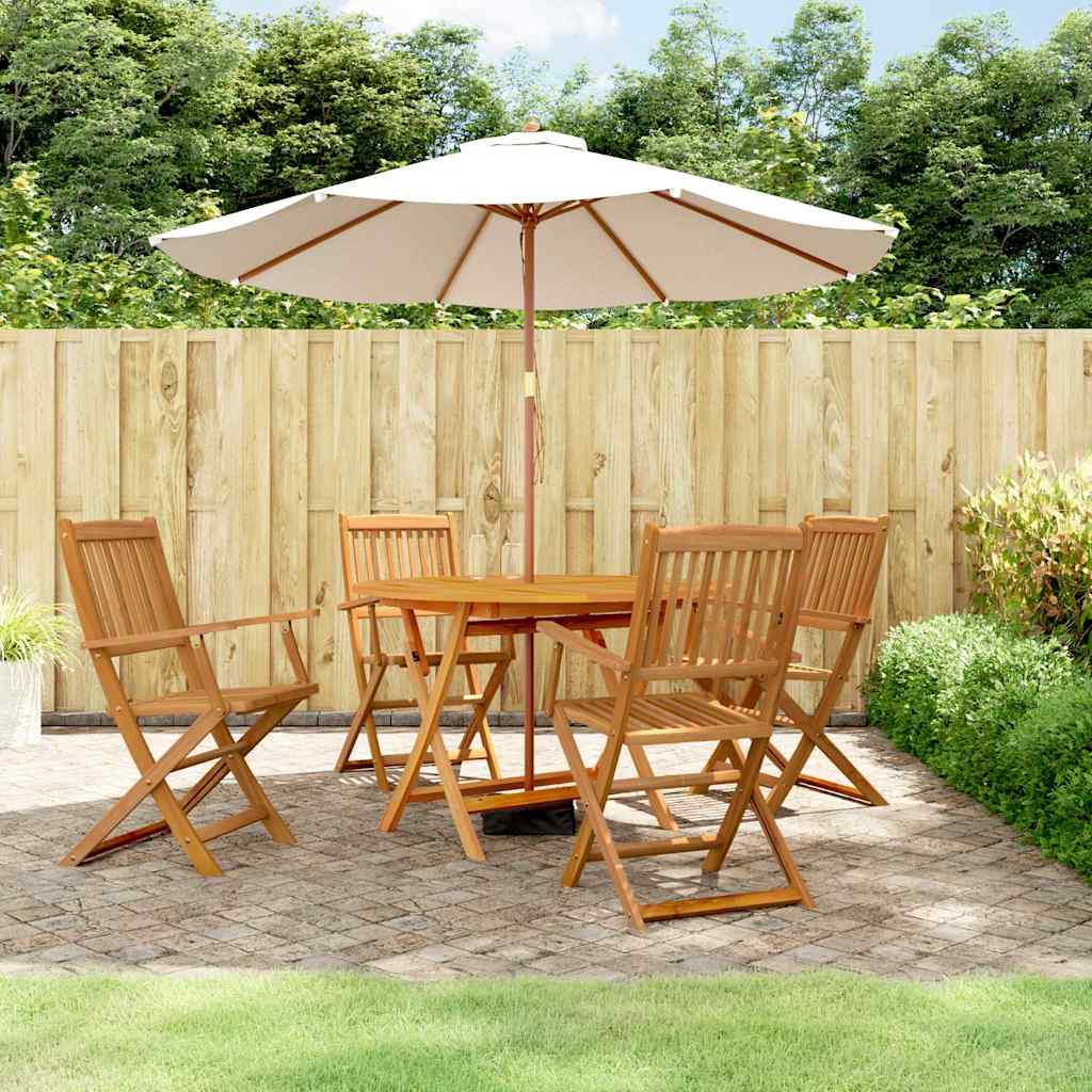 Ensemble de salle à manger de jardin 5 pcs bois d'acacia solide