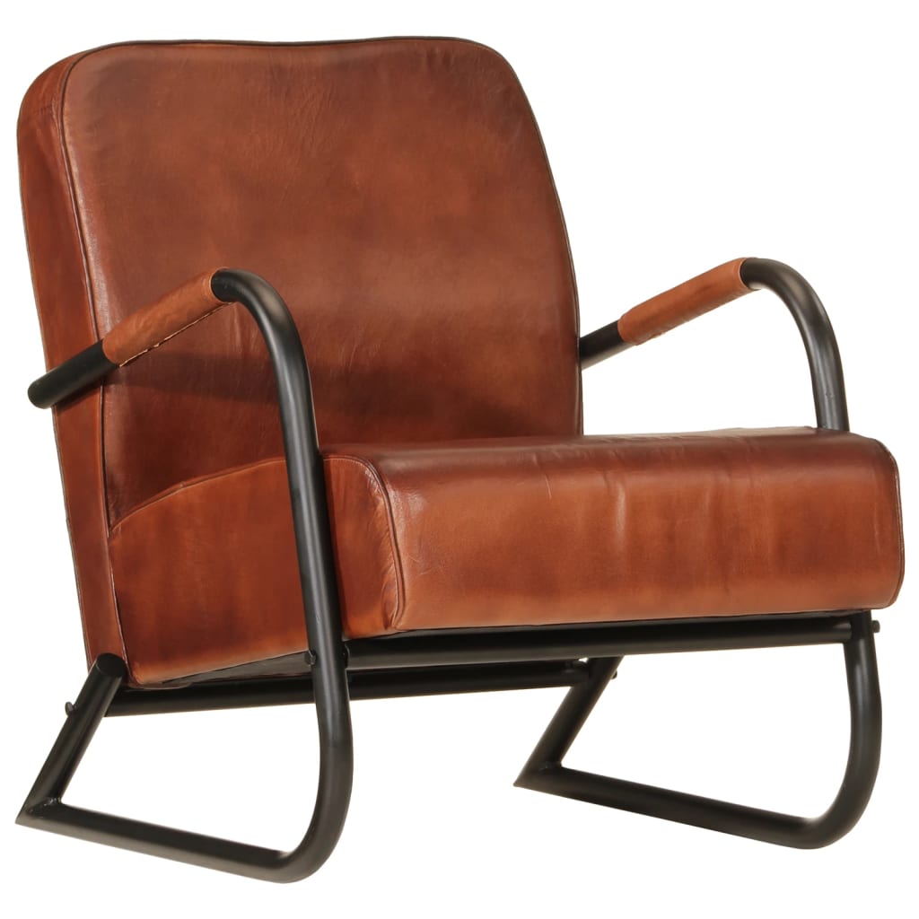 Fauteuil marron cuir véritable - XIOS