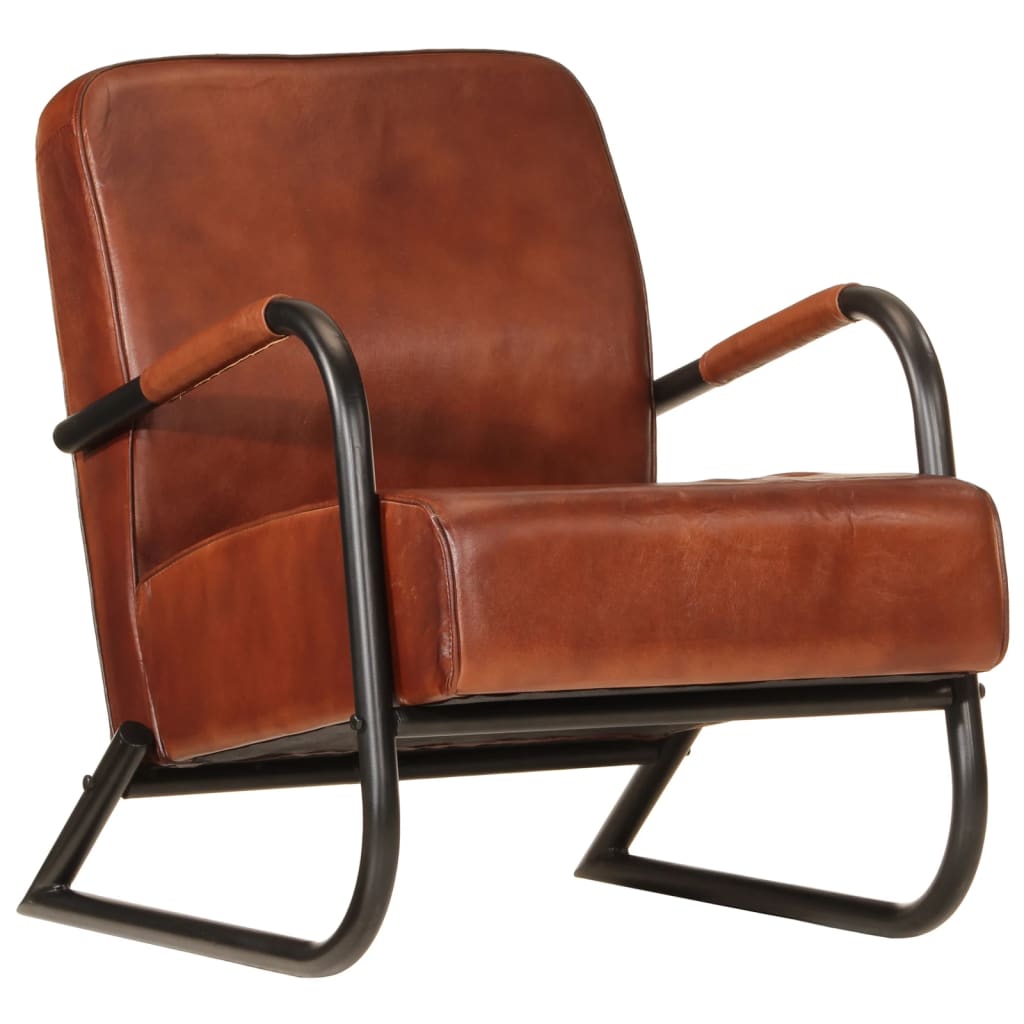 Fauteuil marron cuir véritable - XIOS