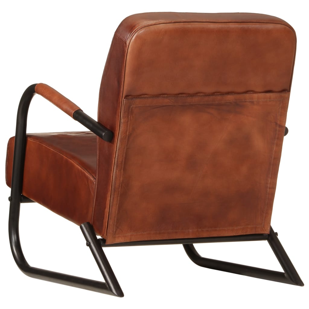 Fauteuil marron cuir véritable - XIOS