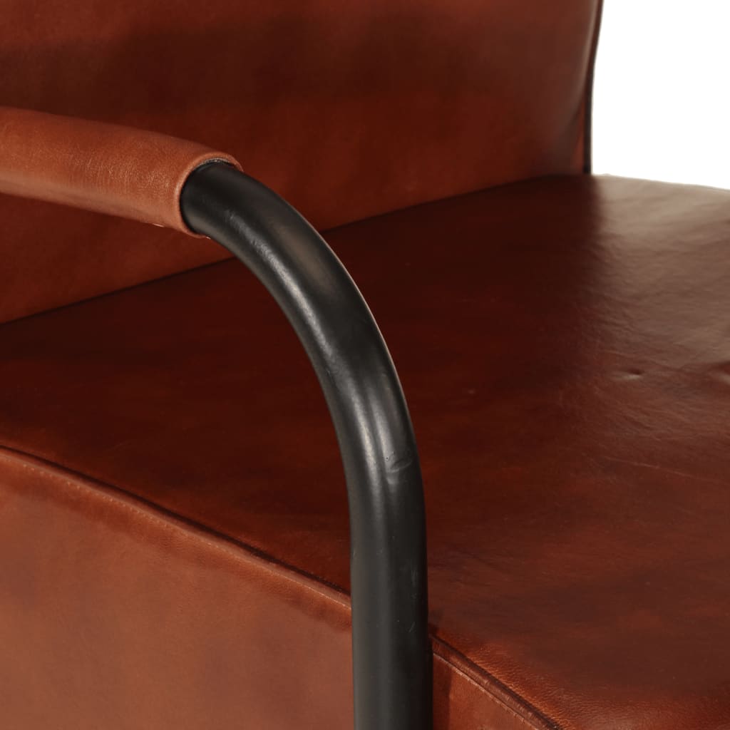 Fauteuil marron cuir véritable - XIOS