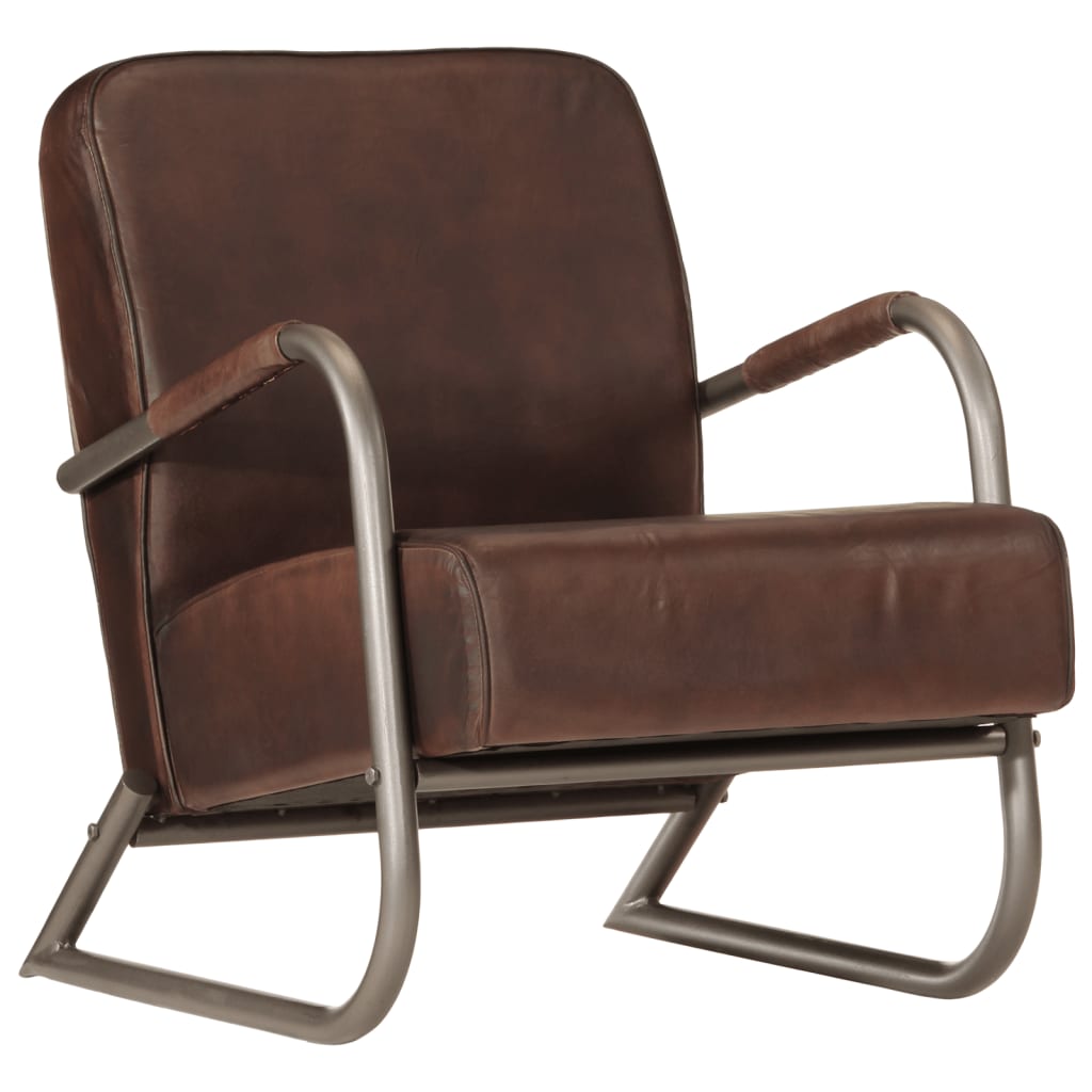 Fauteuil marron cuir véritable - XIOS