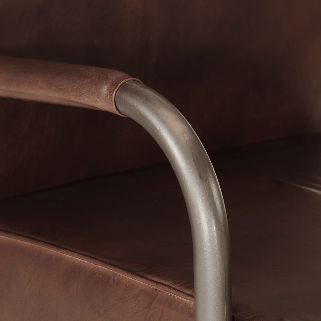 Fauteuil marron cuir véritable - XIOS
