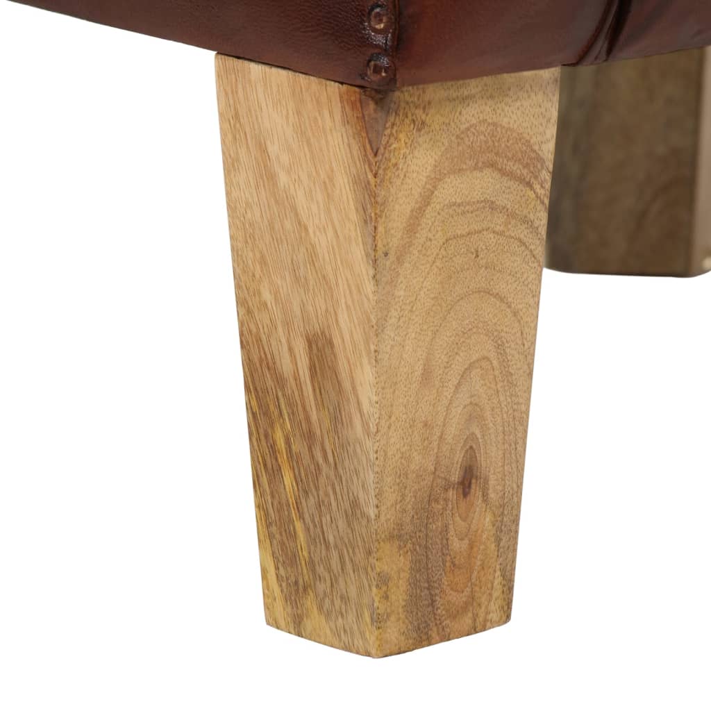 Chaise cabriolet marron cuir véritable