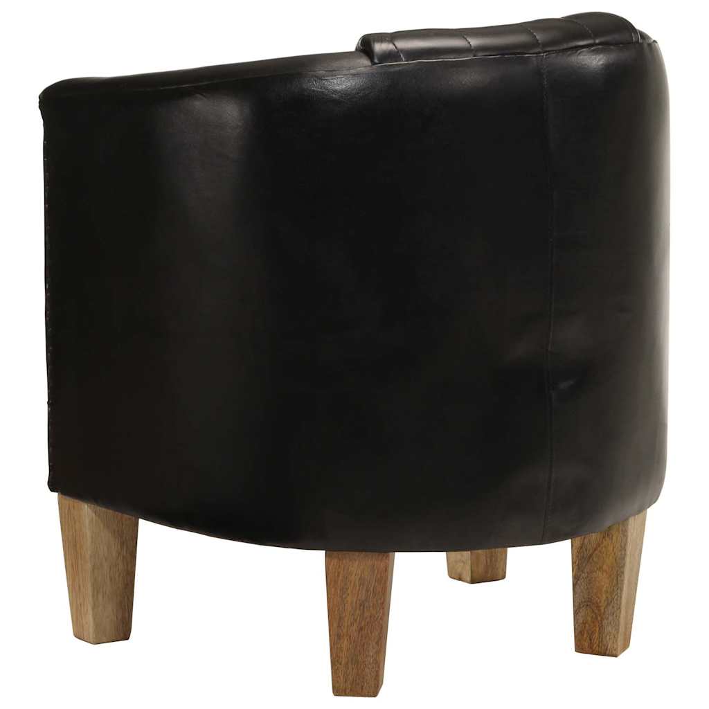 Chaise cabriolet noir cuir véritable - XIOS