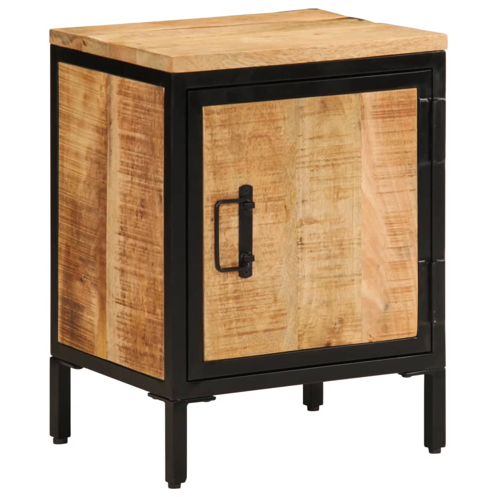 Table de chevet 40x30x52,5 cm bois de manguier massif brut - XIOS