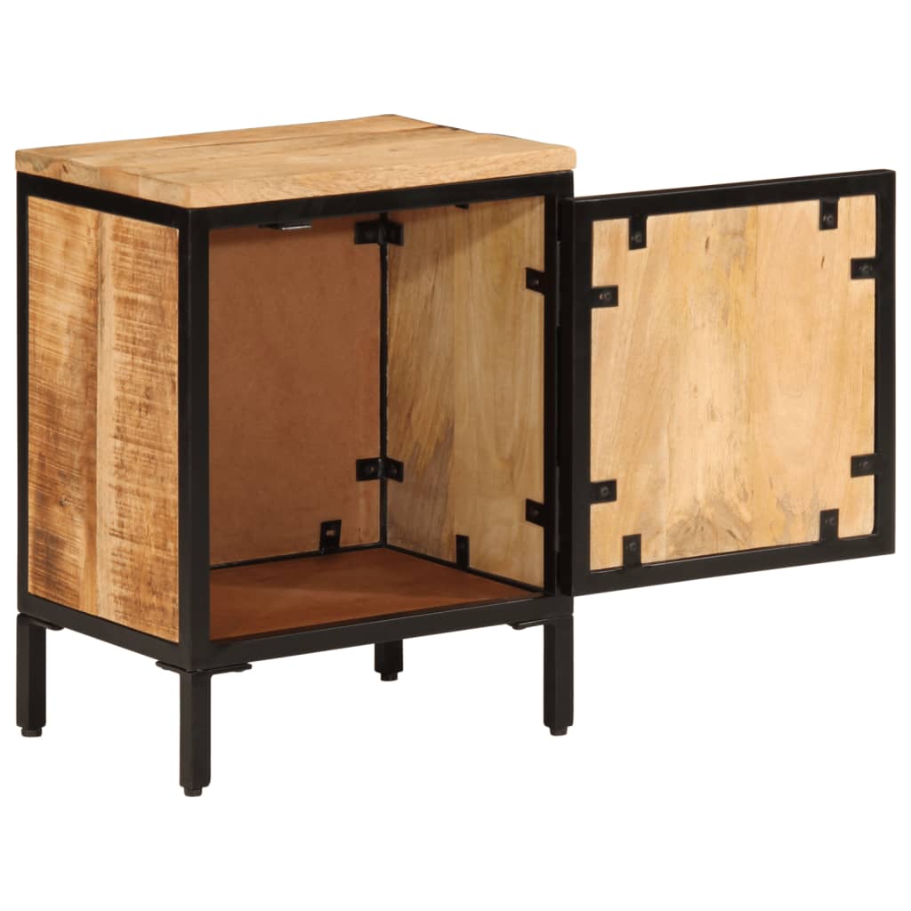 Table de chevet 40x30x52,5 cm bois de manguier massif brut - XIOS
