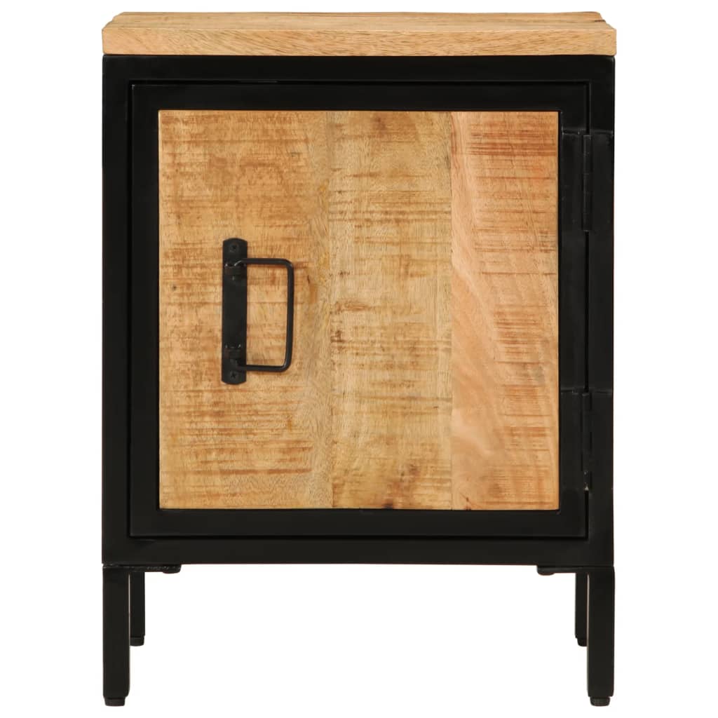 Table de chevet 40x30x52,5 cm bois de manguier massif brut - XIOS