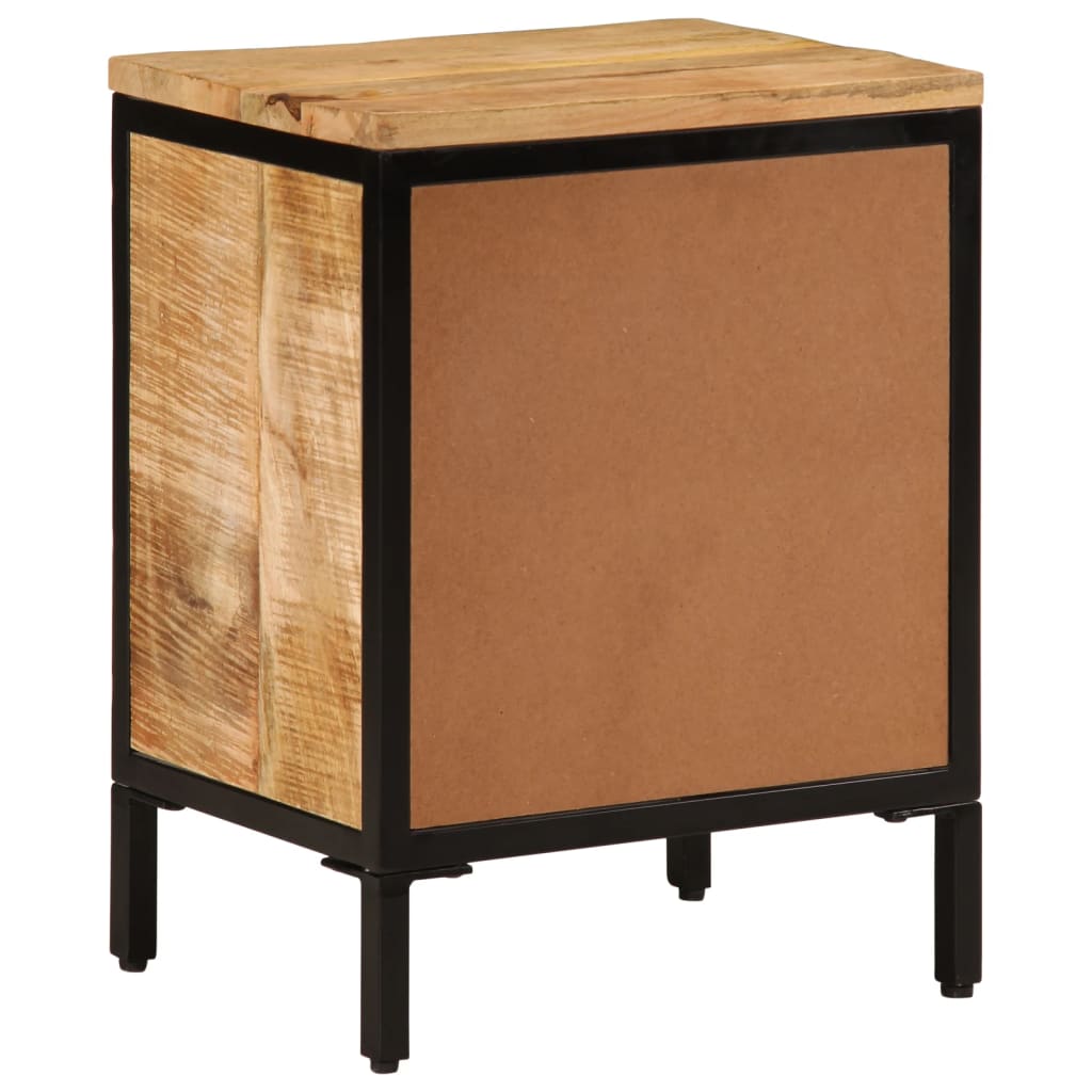 Table de chevet 40x30x52,5 cm bois de manguier massif brut - XIOS