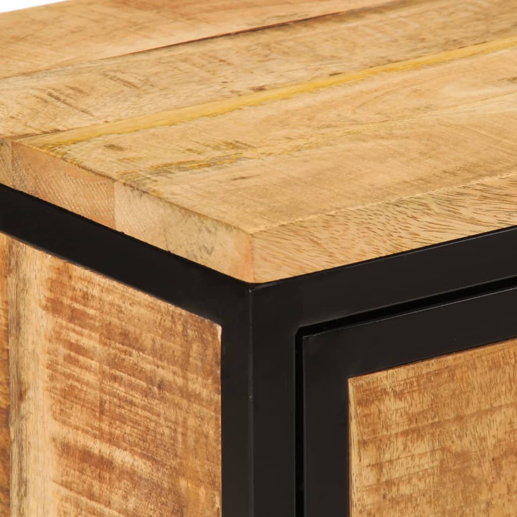 Table de chevet 40x30x52,5 cm bois de manguier massif brut - XIOS